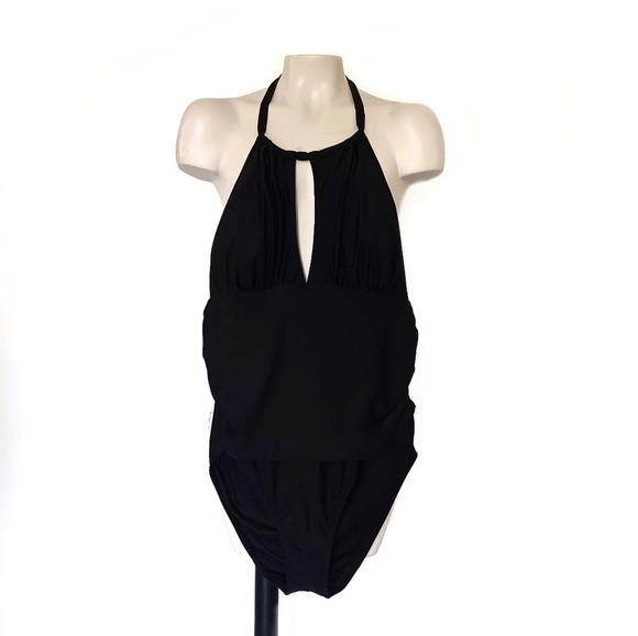 CUPSHE Keep Secrets Halter Plunge One-Piece Swimsuit Beach Pool Vacation XXL - Picture 4 of 7